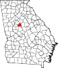 Map of Georgia highlighting Butts County