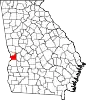State map highlighting Chattahoochee County