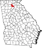 State map highlighting Dawson County