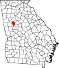 Map of Georgia highlighting Fayette County