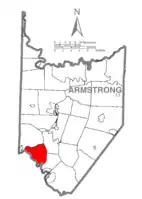 Map of Armstrong County, Pennsylvania highlighting Gilpin Township
