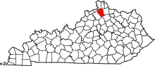 State map highlighting Grant County