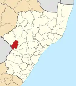 Location in KwaZulu-Natal