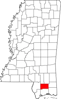 Map of Mississippi highlighting Stone County