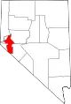 Map of Nevada highlighting Lyon County