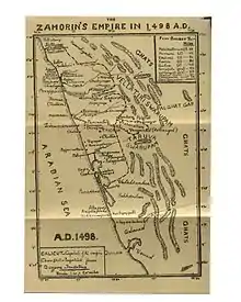 Zamorin of Calicut's empire in 1498