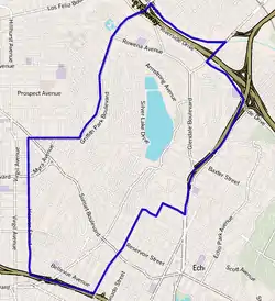 Silver Lake boundaries as drawn by the Los Angeles Times