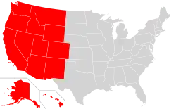 Regional definitions vary from source to source. This map reflects the Western United States as defined by the Census Bureau. This region is divided into Mountain and Pacific areas.