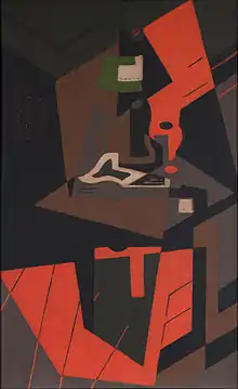 María Blanchard, 1916–18, Still Life with Red Lamp, oil on canvas, 115.6 ×&nbsp;73&nbsp;cm