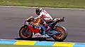 Marc Márquez riding his Repsol Honda RC213V at the 2014 French Grand Prix.