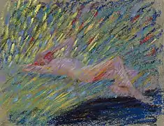 Naked Lying Female Model, 1904