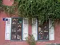 Painted windows, Rue de l'Épée/Zwaard, Brussels