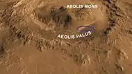 Gale crater with Curiosity's landing area within Aeolis Palus noted - north is down.