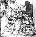 Small nativity, engraving by Schongauer