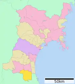 Location of Marumori in Miyagi Prefecture
