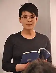 Chan at the Poetry Cafe in London, 2020