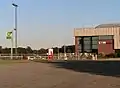 Airport fueling center from parking lot