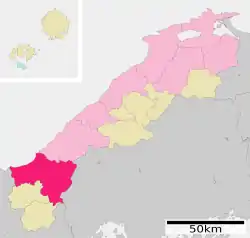 Location of Masuda in Shimane Prefecture