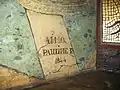 Close up of the date the fresco was painted