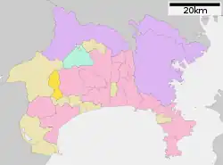 Location of Matsuda in Kanagawa Prefecture