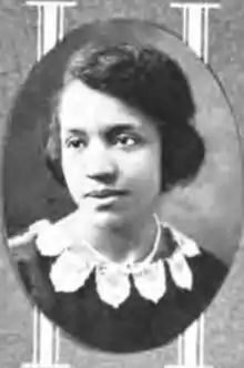 Yearbook photograph of a young African-American woman in 1921.
