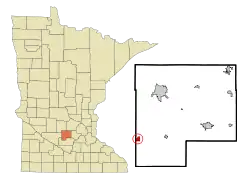 Location of Stewartwithin McLeod County, Minnesota