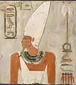Painted relief of Mentuhotep II from his mortuary temple at Deir el-Bahri. 11th Dynasty, c. 2060–2009 BCE.