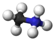 Ball-and-stick model of the methylammonium cation