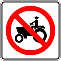 Agricultural vehicles prohibited
