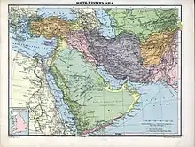 Image 19British ruled Mesopotamia in pink (from History of Iraq)