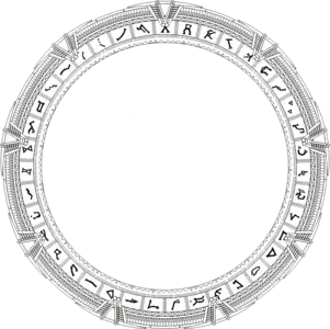 Schematic diagram of a Milky Way stargate with glyphs