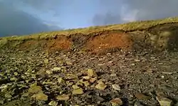 Erosion of old coal mining spoil.