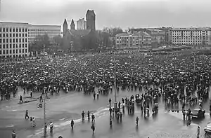Image 28Mass protests in Minsk against policies by the central Soviet authorities in April 1991 (from History of Belarus)