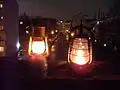 Two kerosene lanterns: mixed air on right and fresh air on left (Germany, 2010)