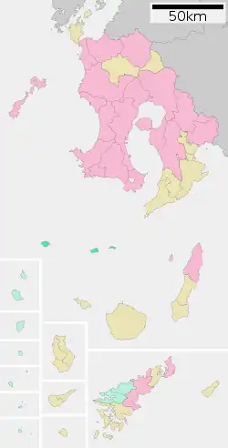 Location of Mishima in Kagoshima Prefecture