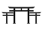 Miwa torii – a triple myōjin torii.