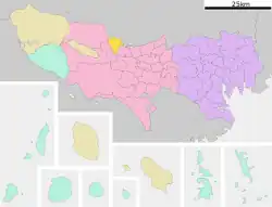 Location of Mizuho in Tokyo