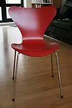 A more recent chair, red painted ash colour.