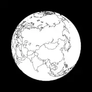 Figure 6: View of the Earth four hours before apogee from a Molniya orbit under the assumption that the longitude of the apogee is 90°&nbsp;E. The spacecraft is at an altitude of 24,043&nbsp;km over the point 92.65°&nbsp;E 47.04°&nbsp;N.