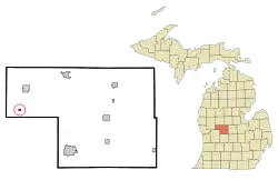 Location of Pierson within Montcalm County, Michigan