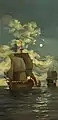 Moonlight Scene - Ships Saluting