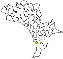 Mandal map of Krishna district showing  Mopidevi mandal (in yellow)