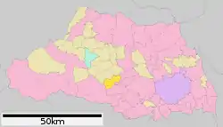 Location of Moroyama in Saitama Prefecture