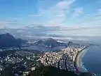View from highest peak of Morro Dois Irmãos Hike.