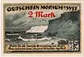 The Morsum-Kliff (artist unknown) on a Notgeld banknote from 1921