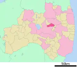 Location of Motomiya in Fukushima Prefecture