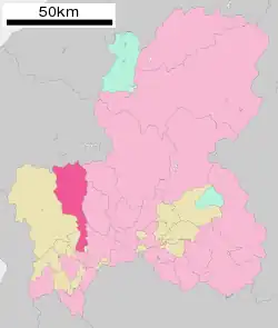 Location of Motosu in Gifu Prefecture