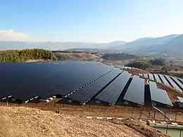 Komekurayama photovoltaic power station in Kofu, Japan