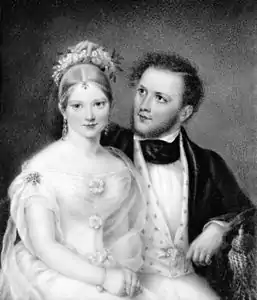 Mr. and Mrs. Samuel Ward (Emily Astor), 1837. Miniature on ivory, 5 1/2 x 4 1/2 in. Private collection, Barrytown, New York