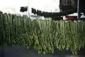 Drying mucheong (radish greens) to make siraegi
